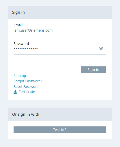 Login option
