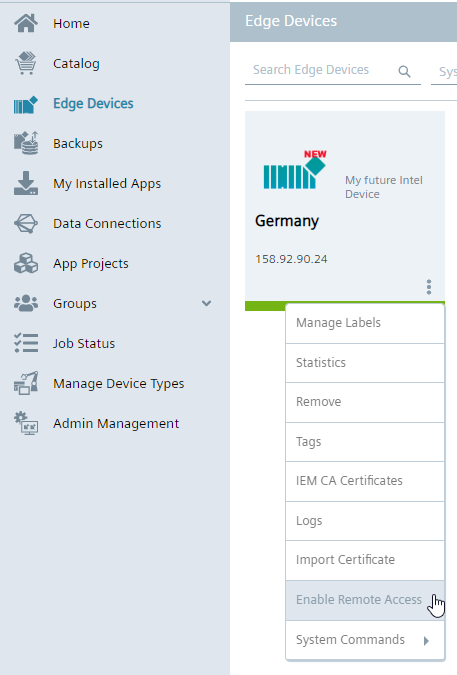 Remote Access Enable