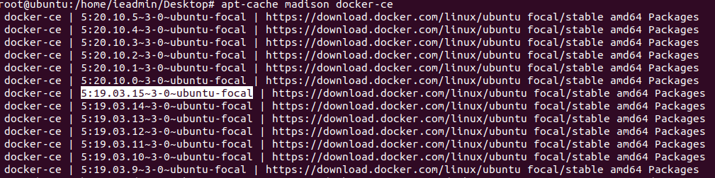 Output of all available Docker versions Picture_4_6_List_Docker_Versions