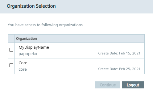 organization selection