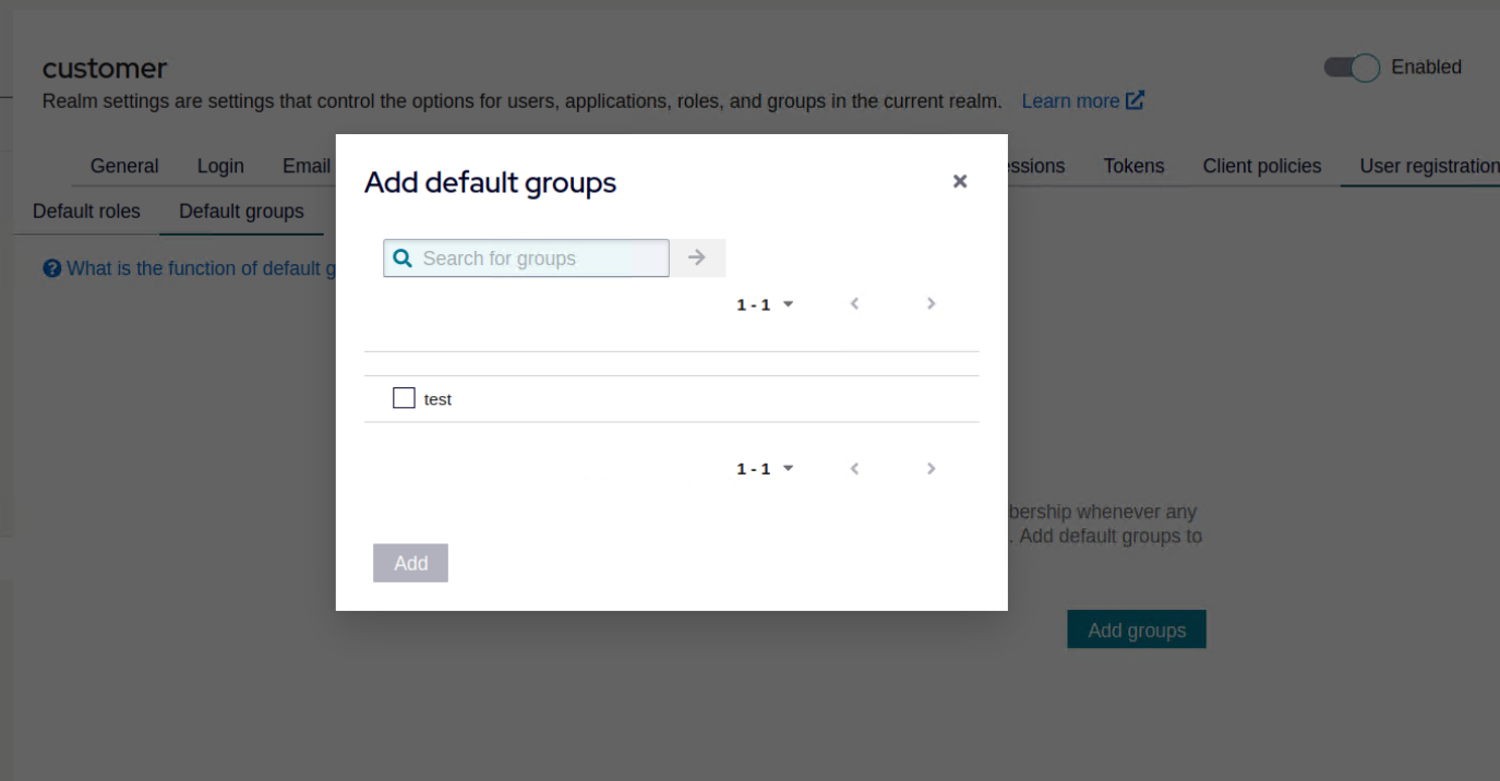 default groups