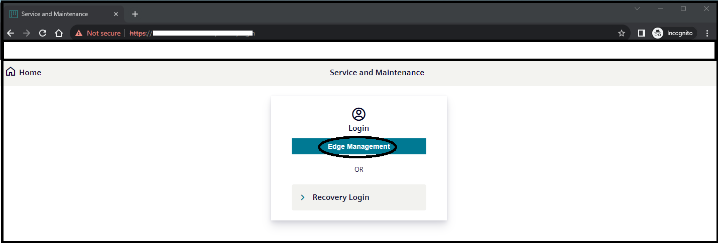 Service And Maintenance Login via Edge Management