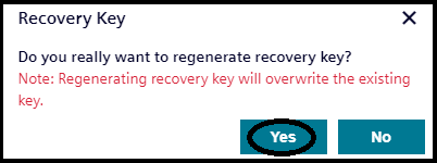 Regenerate Recovery Key